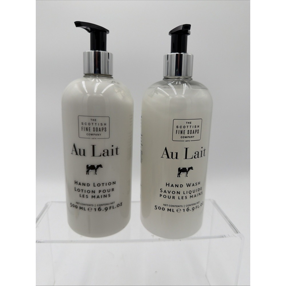 (2 Pack) The Scottish Fine Soaps Au Lait Signature Hand Wash and Hand Lotion New